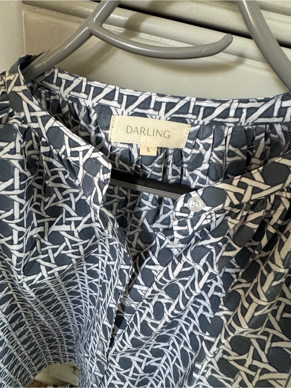 Darling Loungewear Navy and White Geometric Lounge Set - Picture 4 of 5